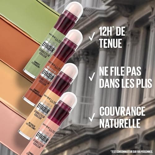Maybelline New York- Instant Effaceur - Correcteur de Couleur - Corrige les Rougeurs, Cernes, Taches et Imperfections - Tenue Longue Durée 12H - Teinte : Vert - 6,8 ml thumbnail 4