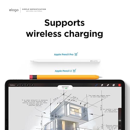 elago Compatible with Apple Pencil Pro Case & Apple Pencil 2nd Generation Case, Compatible with Magnetic Charging, Double Tap, Squeeze, Haptic (Must Read Installation Instructions) (Yellow) thumbnail 2