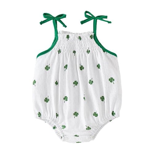 ROMPERINBOX Baby Girl Bodysuit Cotton Spaghetti Strap Sleeveless Onsies Summer Infant Camisole Romper 0-24 Months - Image 1