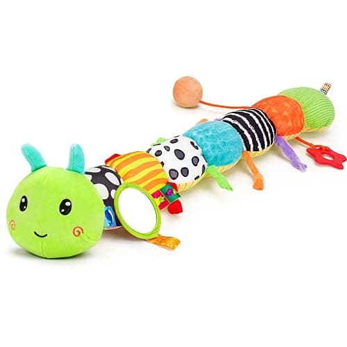 Baby Sensory Toy 0-6 Month Music Animal Stuffed Plush Caterpillar Toy for Infant 0-3-6-12 Month Old Tummy Time with Mirror Crinkle Rattle Toys for Newborn Boys Girl Shower Gifts Easter Basket Stuffer thumbnail 7