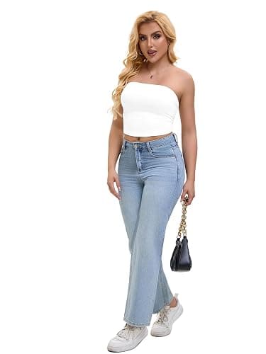 SKYZOO Tube Tops for Women Strapless Crop Basic Backless Sleeveless Bandeau Going Out Cute 2025 Summer Tops thumbnail 6