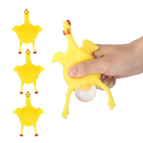 YOYOSTORE 16cm Funny Squishy Adult Prop Tool Chicken and Eggs Stress Relieve Decoration for Party Favors thumbnail 7