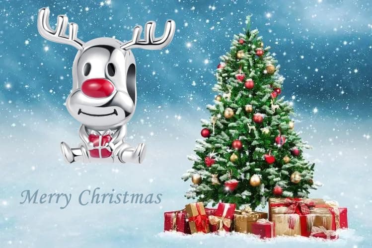 OutstandLong Christmas Holiday Season Charms for Pandora Bracelets Snowflake Santa Claus Home Moose Tree Candy Cane Snow Globe thumbnail 7