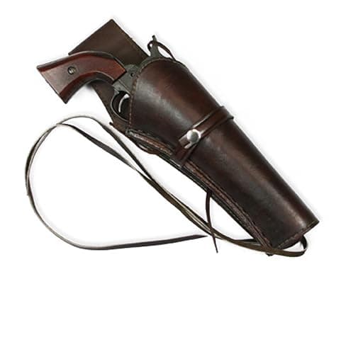 Historical Emporium Long Right Hand Western Holster Plain Leather, Wild West Single Action Revolver Gun Holster Brown thumbnail 2