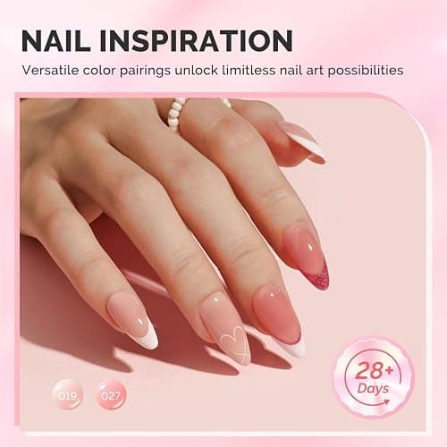 MelodySusie Builder Gel Nail Set for Nails Thickening,6 Colors 15ML Nude Pink Base Colors Clear Rubber Base Gel Polish,Soak Off UV Extension,Rhinestone Nail Glue in a Bottle Gift for Women thumbnail 6