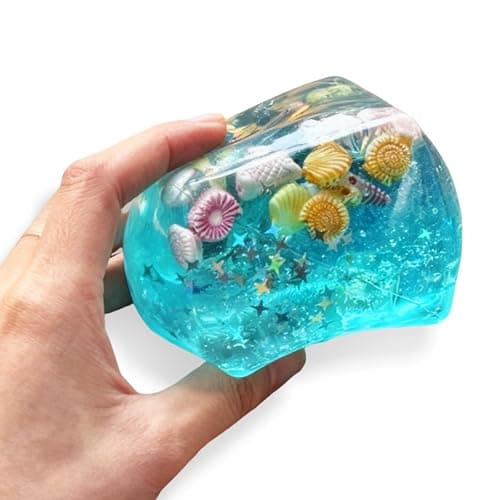 Stress Balls Fidget Toys, 2025 New Squeeze Ice Cube Marine Style Shells, Soft Slow Rise Stress Relief Toys for Adults Teenage Classroom Prizes - Image 1