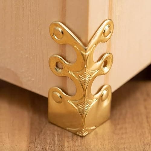 Skiffers Baseboard Protectors - Solid Brass Skirting Board Corner & Vintage Metal Corner Protector (Bronze, 5 pcs) thumbnail 4