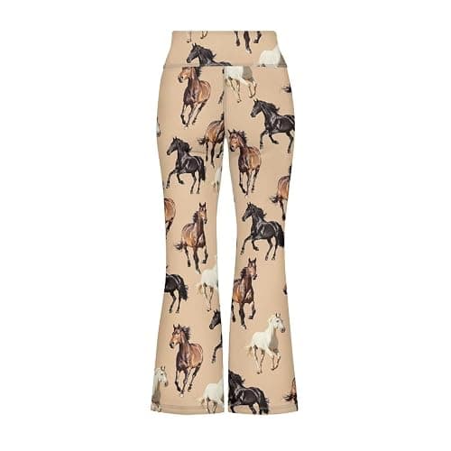 GWDDCMGYH Girls Leggings Floral Print High-Waisted Flared Pants 5-14 Years thumbnail 5