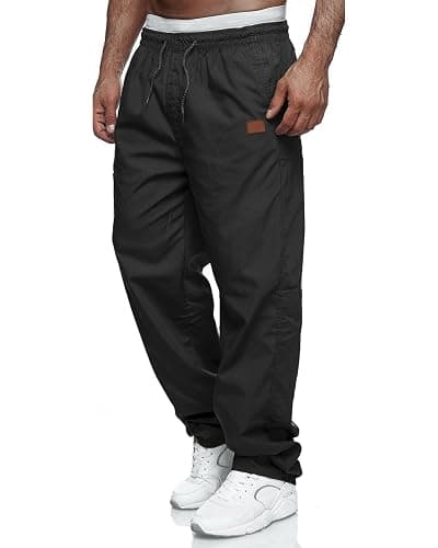 Mens Casual Jogger Pants Relaxed Fit Cargo Pants Drawstring Sweatpants Hiking Outdoor Twill Sport Pants - Image 1