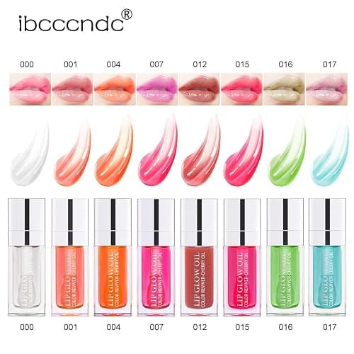 Hydrating Lip Glow Oil, Lip Oil Gloss Transparent Toot Tinted Nourishing Long Lasting Repairing Lightening Lip Lines (CLEAR) 0.2 OZ thumbnail 7