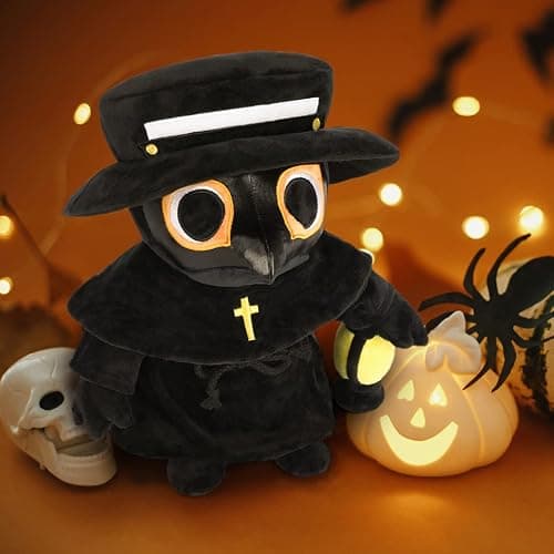 AULUDA Plague Doctor Plush Toy, 16" Big Weighted Spook Cute Stuffed Plushie Pillow Doll, Soft Large Fluffy Halloween Hugging Cushion Decor, Present for Kids and Adults thumbnail 8
