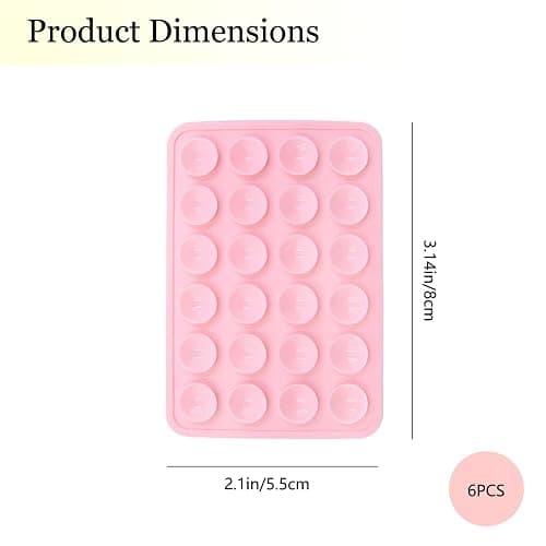 6 Pcs Silicone Double-Sided Suction Phone Reusable Detachable Mount | Sticky Phone Grip Hands-Free for Selfies & Videos,easy to remove and reposition Gift for Content Creator thumbnail 2