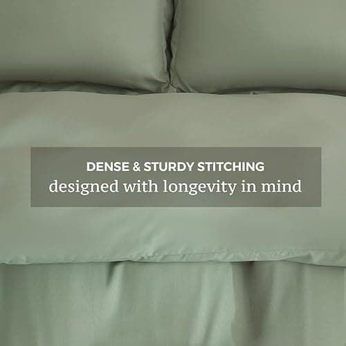 JSD Sage Green Duvet Cover Set Queen Size, 3 Piece Duvet Cover with Pillow Shams, Soft Brushed Microfiber Zipper Closure, Comforter Not Included thumbnail 5