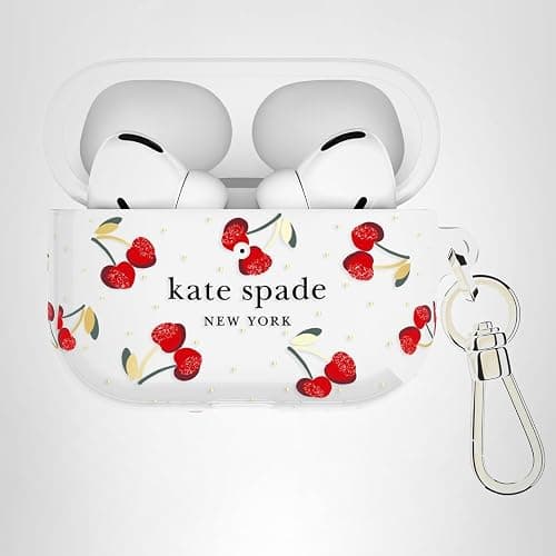 kate spade new york AirPods Pro 2nd/1st Case - Cherry Dot | Stylish Case w/Luxe Gold Ring Keychain for Bag, Tote, Backpack & More - Protective Case for AirPods Pro 1st & 2nd Generation thumbnail 8