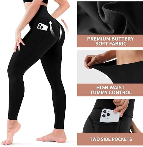 3 Pack Leggings for Women-No See-Through High Waisted Tummy Control Yoga Pants Workout Running Legging thumbnail 5