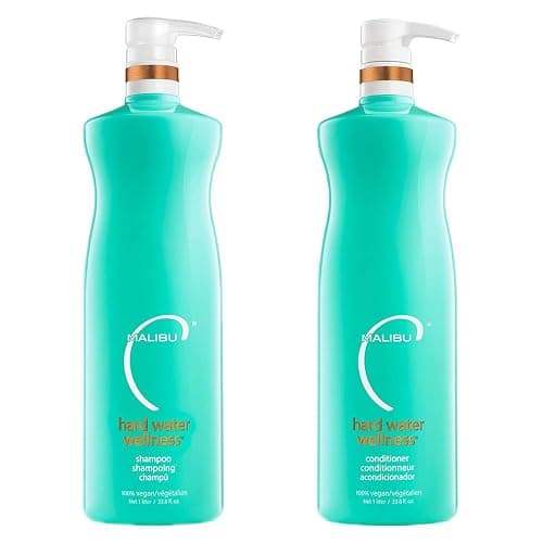 Malibu C Hard Water Wellness Shampoo and Conditioner Duo - Hydrating Hair Care for Shine & Manageability - Protects from Waterborne Elements That Cause Dry, Damaged Hair (33.8oz) - Image 1