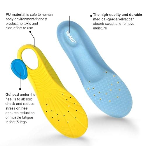 Shoe Insoles for Women Men and Kids, Memory Foam Insoles, Comfortable Sports Shoe Inserts for Shock Absorption and Relieve Foot Pain, Plantar Fasciitis Arch Support Insoles, M(Men 6-9/ Women 7-11) thumbnail 3
