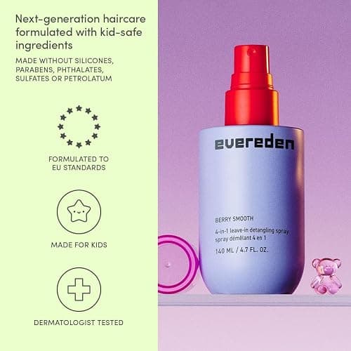 Evereden Kids Hair Detangling Spray: 4-in-1 Leave-In Detangler Spray - Moisturize, Strengthen, Protect, & Easily Tackle Even the Toughest Knots - Clean & Vegan - All Hair Types thumbnail 6