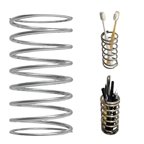 Toothbrush Holders Spring Shape Stainless Steel Pen Holder Bathroom Tabletop Makeup Brush Organizer Toothbrush Stand - Image 1