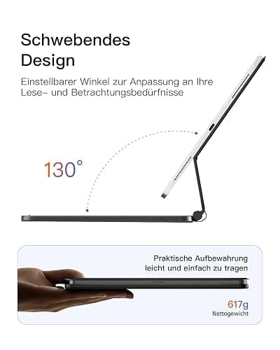 Inateck NeoMagic Magnetische Tastatur Hülle für iPad 10 Generation 10,9 Zoll,11 Generation 2025 A16 11 Zoll,Tastatur mit Touchpad, Freitragender Ständer, 7-Farbige Hintergrundbeleuchtung,KB09119 thumbnail 3