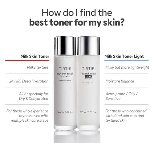 TIRTIR Milk Skin Rice Toner Light | Instant Hydration with 4% Niacinamide, Pantenol, Lightweight, Pore-tightening, Vegan, Acne-prone, Oily skin, Fungal Acne Safe, Korean skin care, 5.07 Fl Oz thumbnail 6