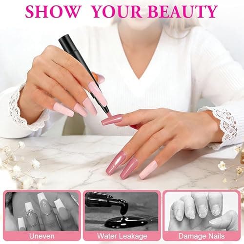 AYBUY 6PCS 3-in-1 Gel Nail Polish Pen Set, Quick-Dry Nail Art Pens, No Base Coat Needed, One Step Application, Nails Varnish Pens, DIY & Salon Manicure Kit for Girls and Ladies thumbnail 4