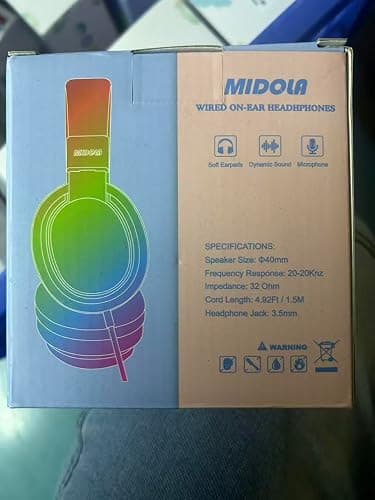 MIDOLA Kids Headphone Wired Volume Limited 85/94dB Over-Ear/On-Ear Foldable Headset with Microphone Hearing Protection Headphones for Toddler Boy Girl Child School Learning Pad Tablet Cyan thumbnail 8