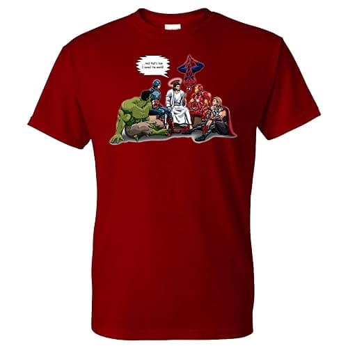 Five Up Tees Jesus Superheroes and That's How I Saved The World Men's T-Shirt A thumbnail 5