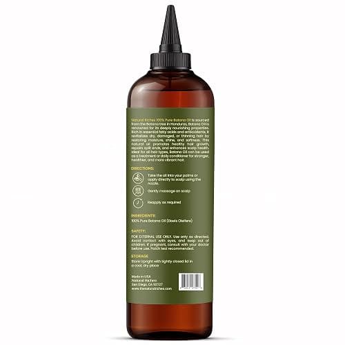 Natural Riches Unrefined Organic Batana Oil, 8 fl oz, 100% Pure & Natural, Cold pressed Honduras Miracle Oil for Hair Growth. thumbnail 9