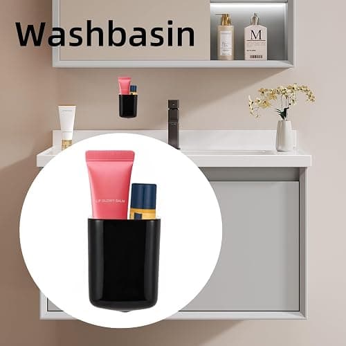 Veseek Car Lip Balm Holder for Chapstick Lip Gloss Holder for Car Chap Stick Holder for Women(Black) thumbnail 5