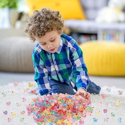 240 Pcs Glitter Mini Resin Ducks, Colorful Tiny Small Plastic Ducks Figures to Hide Little Resin Animals Bulk for Miniature Landscape Aquarium Potted Dollhouse Fairy Garden Accessories Decorations thumbnail 2