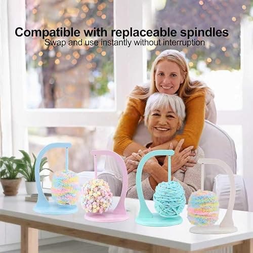 Magnetic Yarn Holder Spinner for Crocheting and Knitting – Durable Molded Plastic Yarn Organizer for Crochet Supplies and Yarn Storage, Smooth Rotation Base–Cream White thumbnail 5