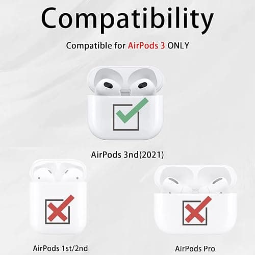 2 in 1 Protective Case Combo Set Compatible for Apple AirPods 3(2021) AirTag, GPS Tracker Holder with 2 PCS TPU Screen Protector&Keychain, Soft Silicone Anti-Lost Anti-Scratch Skin Cover(Blue) thumbnail 2
