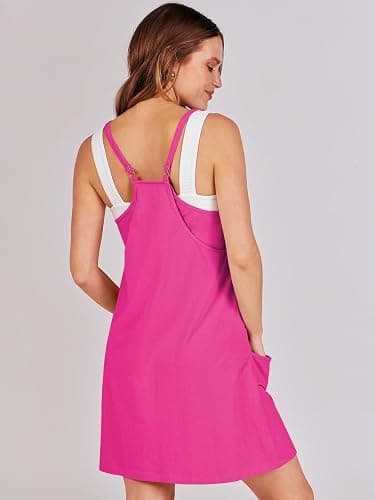ANRABESS Women Athletic Dress Summer Tennis Workout Active Sports Mini Romper Dress Built in Shorts Travel Vacation Clothes thumbnail 5