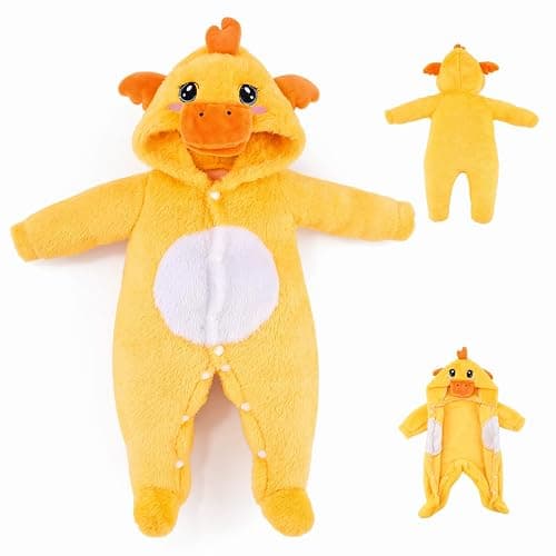 BABESIDE Baby Doll Clothes for 17-20 Inch Dolls, Reborn Doll Clothes | Cute Duck Outfit with Matching Hat | Soft Doll Clothes for Dress-Up & Pretend Play thumbnail 9