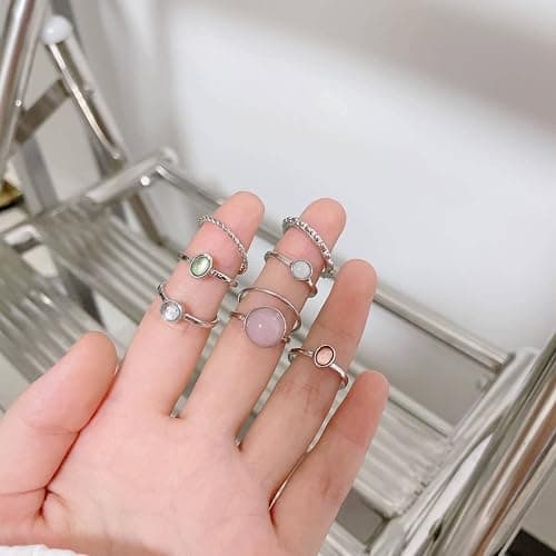 ItsStarred 7-19pcs Silver Star Moon Knuckle Ring Set for Women Vintage Stackable Midi Finger Rings Set thumbnail 3