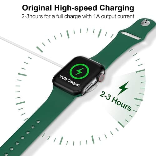 𝟐𝟎𝟐𝟓 𝐔𝐩𝐠𝐫𝐚𝐝𝐞𝐝 for Apple Watch Charger Magnetic Fast Charging Cable [Portable] Magnetic Wireless Charging Compatible with iWatch Series Ultra/SE/11/10/9/8/7/6/5/4/-[3.3FT] White thumbnail 3