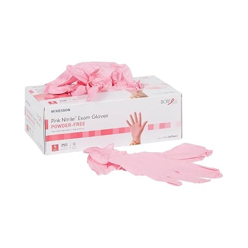 McKesson Pink Nitrile Disposable Nitrile Exam Glove Standard Cuff Length - Image 1