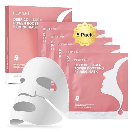Kewhunt Deep Collagen Face Mask Overnight, Bio- Collagen Mask Real Deep Mask, Hydrating Hydrogel Masks with Low Molecular Collagen for Firming, Elasticity, Pore Minimizing 40g x 5ea Christmas Gifts - Image 1