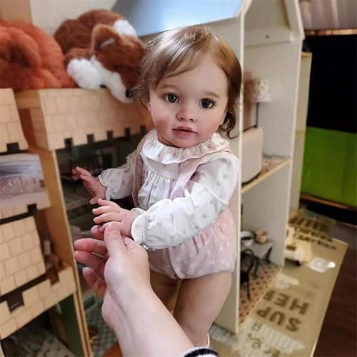 GYCV Lifelike Reborn Toddler Dolls Girl 26 Inch Realistic Baby Dolls Big Size Reborn Doll Weighted Cltoh Body Real Life Baby Dolls that Look Real Silicone Vinyl Baby Doll with Feeding Set for Kids thumbnail 3