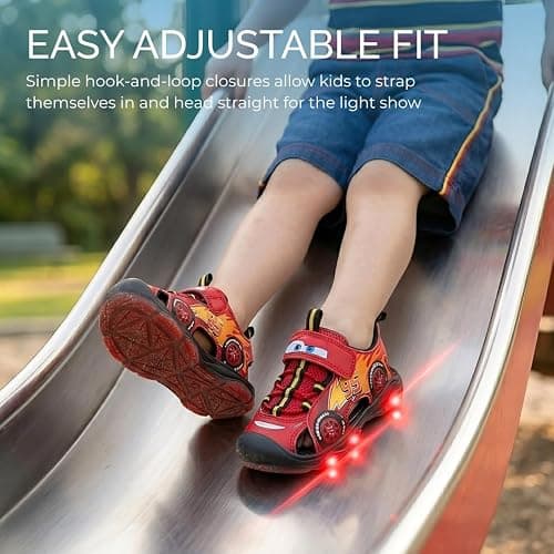 Cars Lightning McQueen Boys LED Light Up Sandals Toddler/Little Kid/Big Kid thumbnail 5
