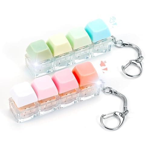 Keyboard Fidget Toys Adults, 2 PCS Fidget Keyboard Keychain Silent Keyboard Clicker Fidget Toy Stress Relief Anxiety Sensory Fidget Toys Colorful Keyboard Fidget Clicker - Image 1