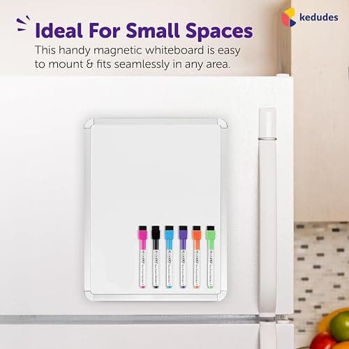 Kedudes Magnetic 8.5’’ x 11’’ Small Dry Erase Whiteboard - Includes 6 Magnetic Dry Erase Markers, Assorted Colors - Small Board for Fridge, Locker, Office, Classroom, Dorm Room thumbnail 7