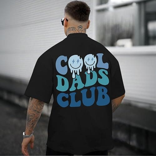 Lubpow Dad Shirt Cool Dads Club Tshirt for Men Oversized Daddy T-Shirts Funny Letter Graphic Printed Tees Father's Day Tops thumbnail 6