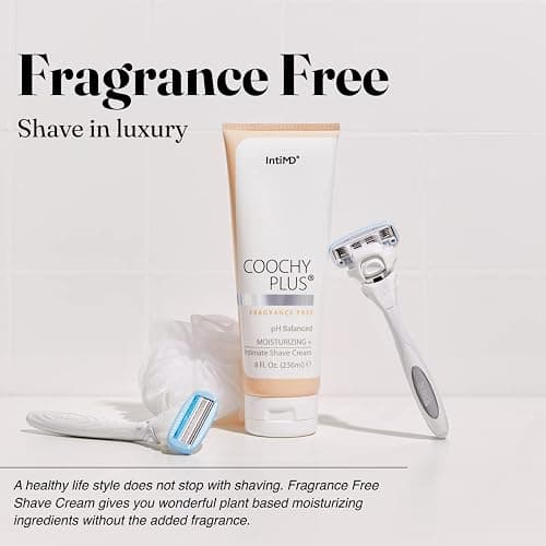 IntiMD Coochy Plus Intimate Shaving Cream Fragrance Free For Pubic, Bikini Line, Armpit and more - Rash-Free, Prevents Razor Burns & Bumps, In-Grown Hair, Itchiness 8oz Tube thumbnail 5