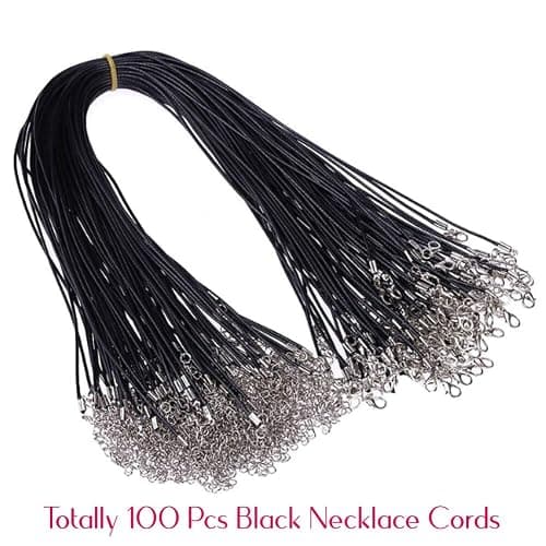 Selizo 100Pcs Necklace Cord for Jewelry Making, Black Waxed String Bracelet Making Supplies thumbnail 2
