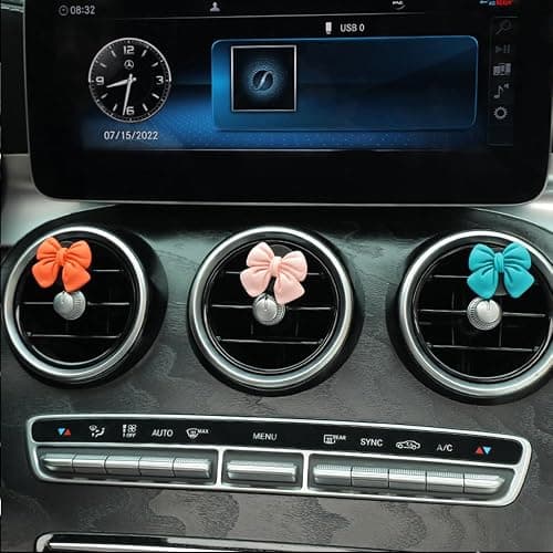 6 pcs Bow Car Accessories Coquette Cute Girly Car Decor Accessories Interior Aesthetic Car Decorations Stuff for Women Girl,Car Decorations Interior Aesthetic (Pink) thumbnail 5