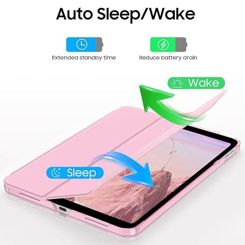 FINTIE Ultra Slim Case for iPad (A16) 11th Generation 11 Inch 2025 / iPad 10th Generation 10.9 Inch 2022 - Frosted Back Shell with Fold-back Stand and Auto Wake/Sleep, Sakura Pink thumbnail 7