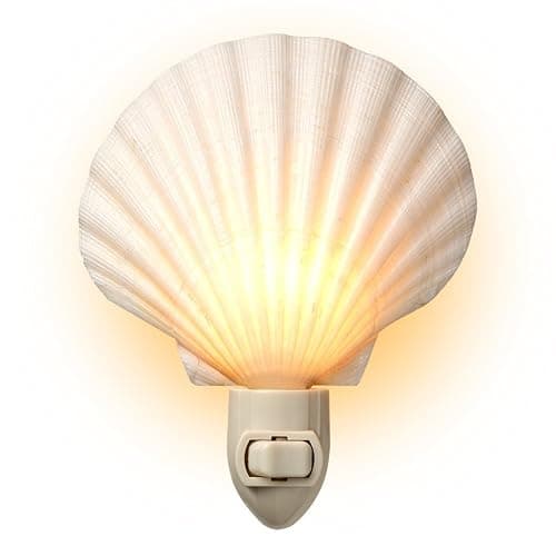 Tumbler Home Real Sea Shell Beach Night Light for Coastal Beach Home Decor | Seashell decor for beachy room or coastal bathroom - Image 1