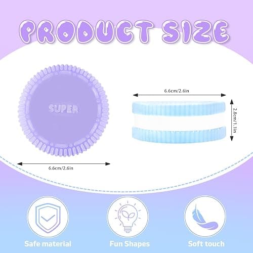 Gytera Sticky Cookie Squishies Fidget Toys Adults, Squeeze Toys for Autism, Stress Balls for Adults Fidgets Birthday Gifts(2 Pack Green Purple) thumbnail 2